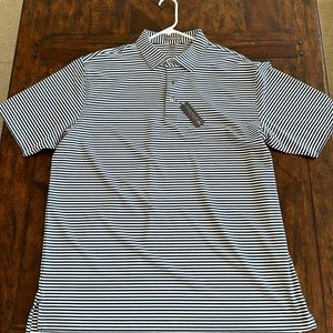 Peter Millar Southern Comfort Polo | Size Large | Navy/White Striped